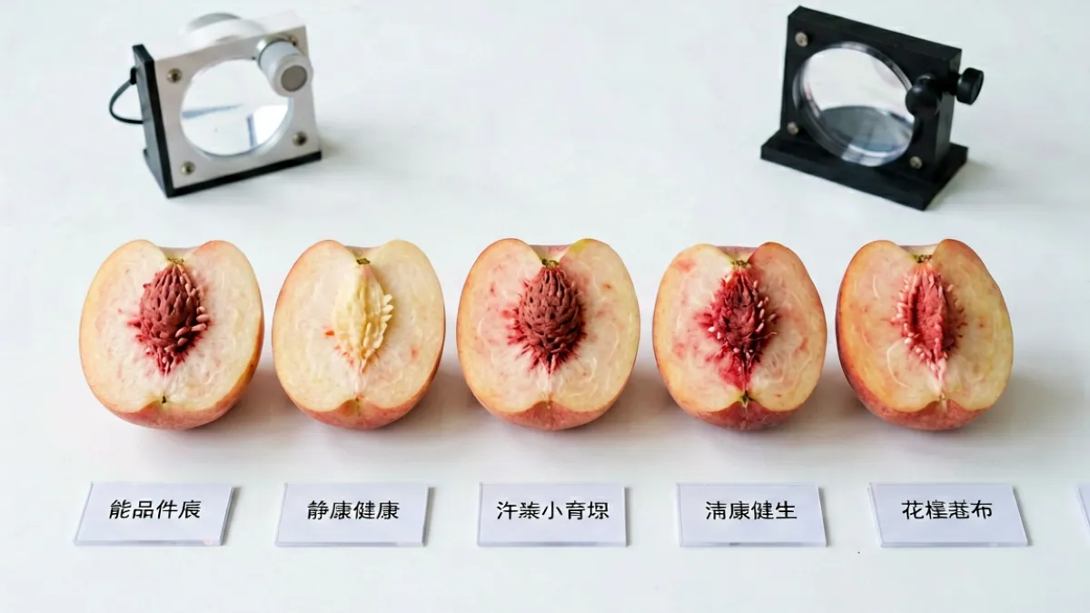 WWW.水蜜桃品鉴视频截图，三位体验者正在对比不同品种水蜜桃的口感与甜度